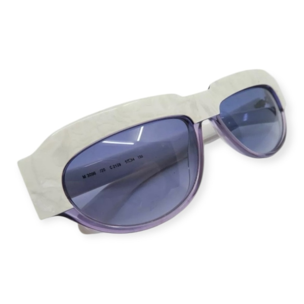 1980’s Silhouette Angular Sunglasses, Colorblock Purple white, Mod 3096, Austria - Picture 3 of 6